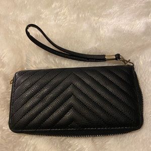 Black Quilted Chevron Wallet